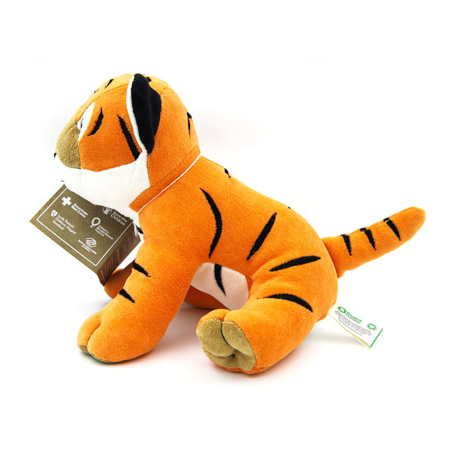 Side view of the realistic tiger plush toy by Bears for Humanity