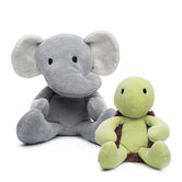 Fuzzy Green Turtle & Grey Elephant Bundle