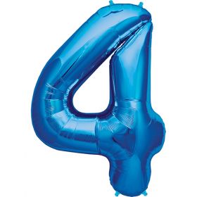 34 inch Kaleidoscope Blue Number 4 Foil Balloon