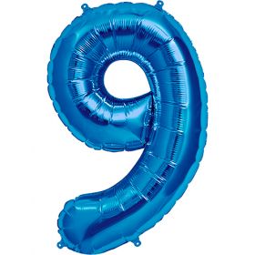 34 inch Kaleidoscope Blue Number 9 Foil Balloon