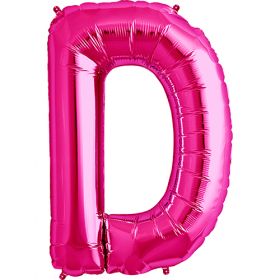 34 inch Kaleidoscope Magenta Letter D Foil Balloon