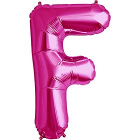 34 inch Northstar Magenta Letter F Foil Balloon