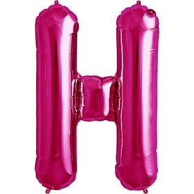 34 inch Kaleidoscope Magenta Letter H Foil Balloon