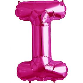 34 inch Kaleidoscope Magenta Letter I Foil Balloon