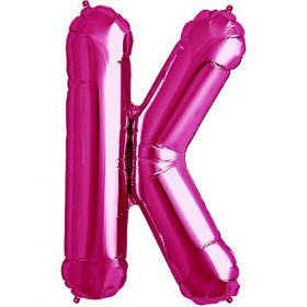 34 inch Kaleidoscope Magenta Letter K Foil Balloon