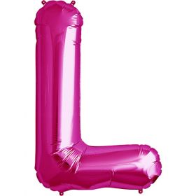 34 inch Kaleidoscope Magenta Letter L Foil Balloon