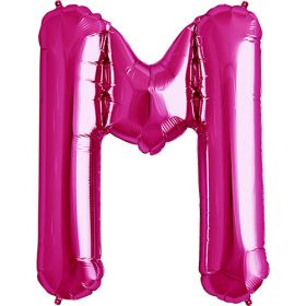 34 inch Kaleidoscope Magenta Letter M Foil Balloon