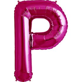 34 inch Kaleidoscope Magenta Letter P Foil Balloon