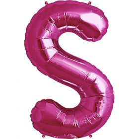 34 inch Kaleidoscope Magenta Letter S Foil Balloon