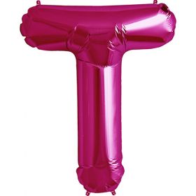 34 inch Kaleidoscope Magenta Letter T Foil Balloon