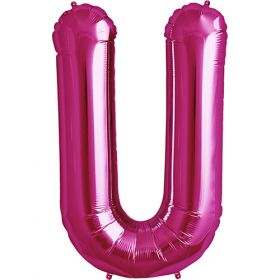 34 inch Northstar Magenta Letter U Foil Balloon