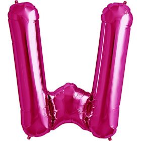 34 inch Northstar Magenta Letter W Foil Balloon