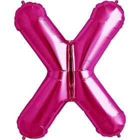 34 inch Northstar Magenta Letter X Foil Balloon