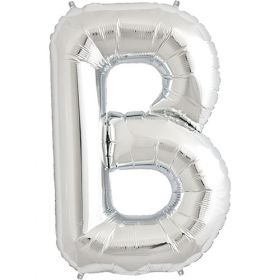 34 inch Kaleidoscope Silver Letter B Foil Mylar Balloon