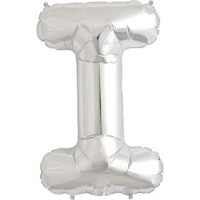 34 inch Kaleidoscope Silver Letter I Foil Mylar Balloon