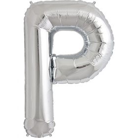 34 inch Kaleidoscope Silver Letter P Foil Mylar Balloon