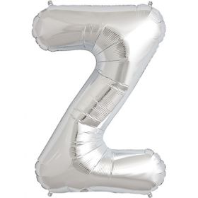 34 inch Kaleidoscope Silver Letter Z Foil Mylar Balloon