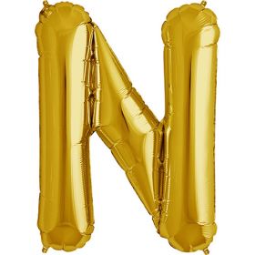 34 inch Kaleidoscope Gold Letter N Foil Mylar Balloon