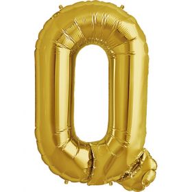 34 inch Kaleidoscope Gold Letter Q Foil Mylar Balloon