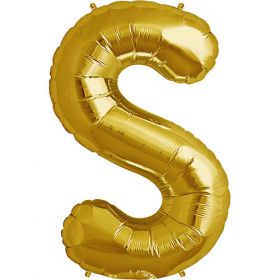 34 inch Kaleidoscope Gold Letter S Foil Mylar Balloon