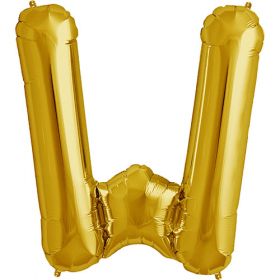 34 inch Kaleidoscope Gold Letter W Foil Mylar Balloon