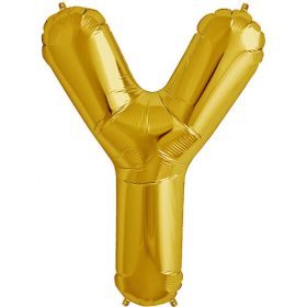 34 inch Kaleidoscope Gold Letter Y Foil Mylar Balloon