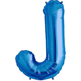 34 inch Kaleidoscope Blue Letter J Foil Balloon