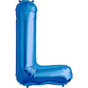 34 inch Kaleidoscope Blue Letter L Foil Balloon