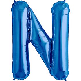 34 inch Kaleidoscope Blue Letter N Foil Balloon