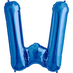 34 inch Kaleidoscope Blue Letter W Foil Balloon