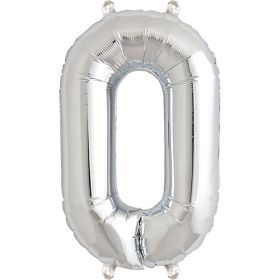 16 inch Northstar Silver Number 0 Foil Mylar Balloon