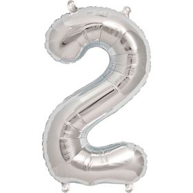 16 inch Northstar Silver Number 2 Foil Mylar Balloon