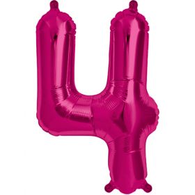 16 inch Northstar Magenta Number 4 Foil Mylar Balloon