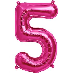 16 inch Northstar Magenta Number 5 Foil Mylar Balloon