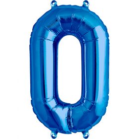 16 inch Northstar Blue Number 0 Foil Mylar Balloon