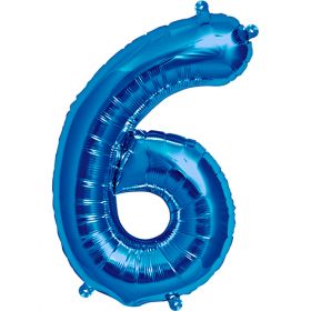 16 inch Northstar Blue Number 6 Foil Mylar Balloon