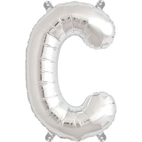 16 inch Northstar Silver Letter C Foil Mylar Balloon