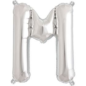 16 inch Northstar Silver Letter M Foil Mylar Balloon