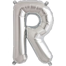 16 inch Northstar Silver Letter R Foil Mylar Balloon