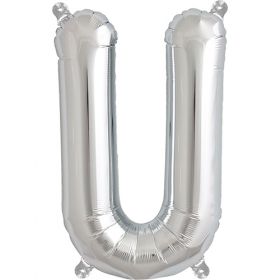 16 inch Northstar Silver Letter U Foil Mylar Balloon