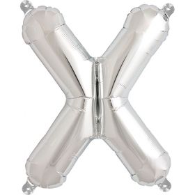 16 inch Northstar Silver Letter X Foil Mylar Balloon