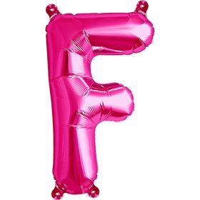 16 inch Northstar Magenta Letter F Foil Mylar Balloon