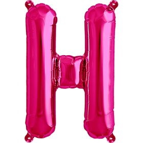 16 inch Northstar Magenta Letter H Foil Mylar Balloon