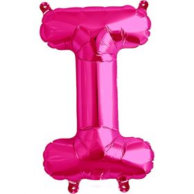 16 inch Northstar Magenta Letter I Foil Mylar Balloon