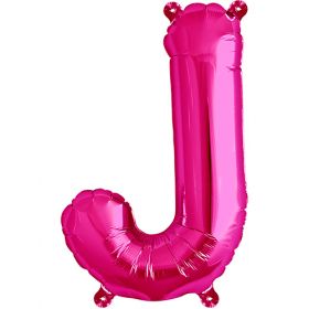 16 inch Northstar Magenta Letter J Foil Mylar Balloon