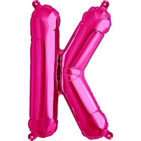 16 inch Northstar Magenta Letter K Foil Mylar Balloon