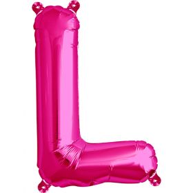 16 inch Northstar Magenta Letter L Foil Mylar Balloon