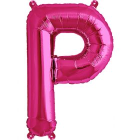 16 inch Northstar Magenta Letter P Foil Mylar Balloon