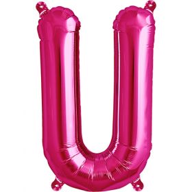 16 inch Northstar Magenta Letter U Foil Mylar Balloon