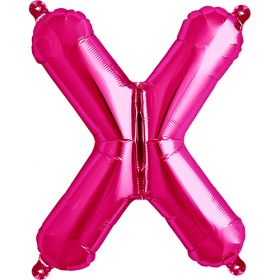 16 inch Northstar Magenta Letter X Foil Mylar Balloon